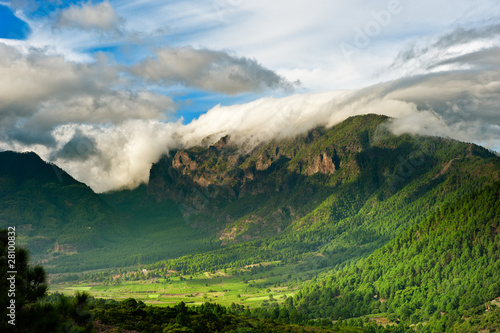Beautiful landscape of the mountains in La Palma