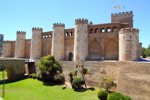 Aljaferia palace castle in Zaragoza Spain Aragon