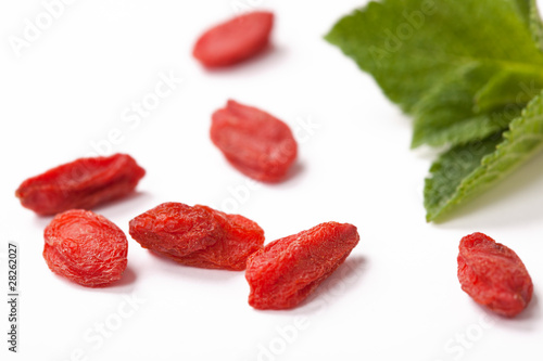 red dried goji berries closeup