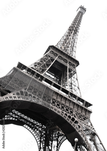 Famous Eiffel Tower of Paris isolated on white