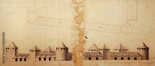 Old plan of Bender fortress osman period 1750