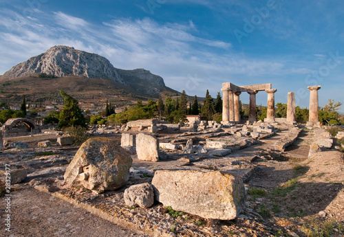 Ruins of Temple of Apollo, Ancient Corinth, Greece