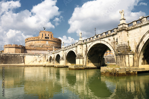 Older Bridge and Castle Sant Angelo in Rome