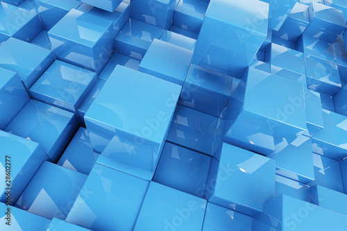 Abstraction blue cubes