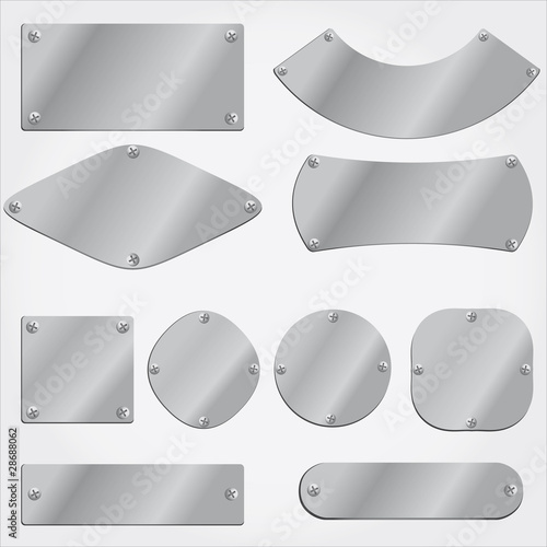 vector metal plates set, fully editable