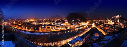 Salzburg Panorama Altstadt Nacht
