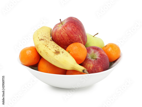 Fresh fruit in white bowl
