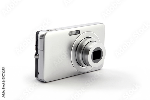 silver digital compact photo camera