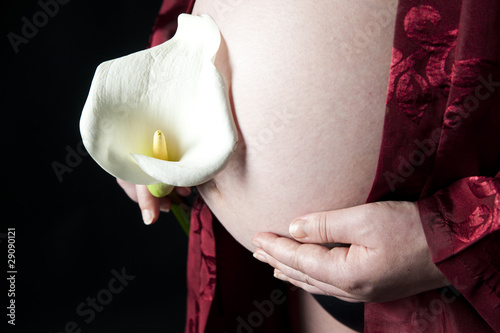 Pregnant Woman with Lily