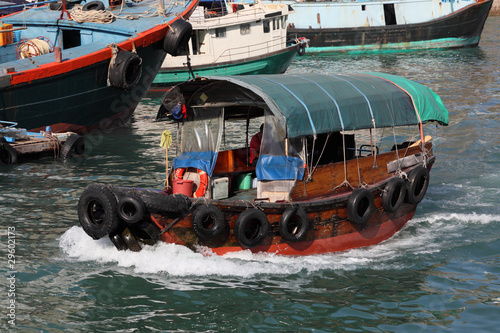 Traditional Sampan in Hong Kong Aberdeen