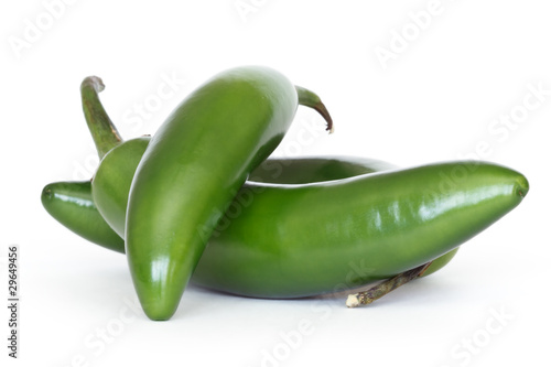 serrano peppers isolated on white