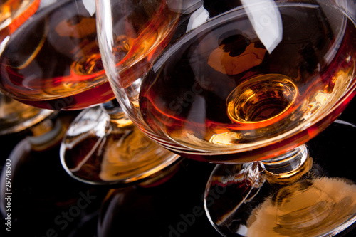 Three glasses of cognac