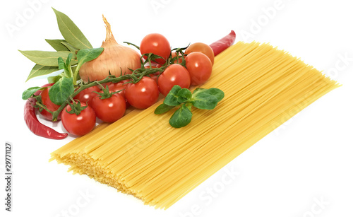 Italian pasta spagetti with vegetables