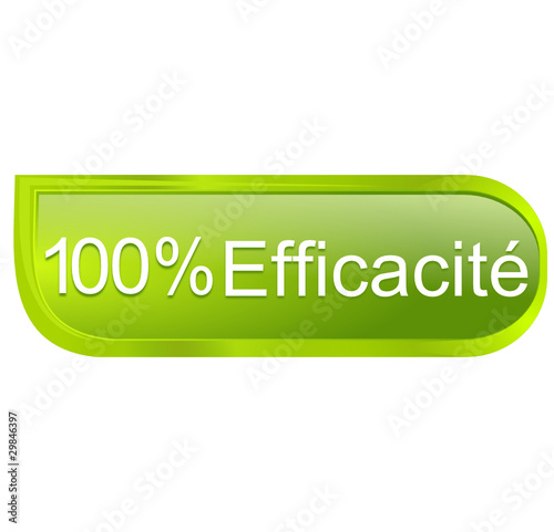 100 pour 100 efficacité sur bouton design vert