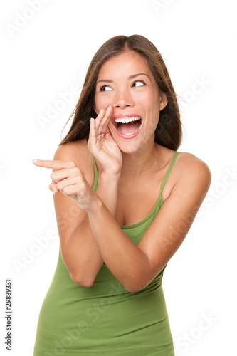 Laughing and pointing woman