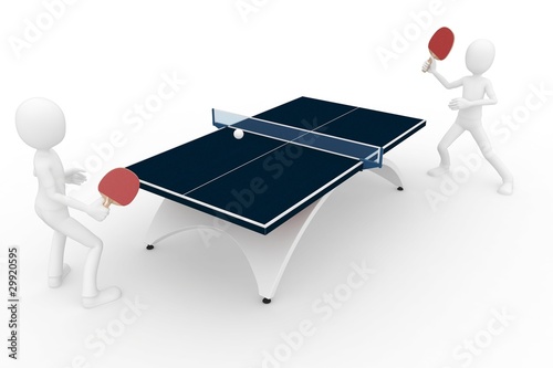 3d man playing ping pong