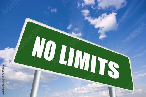 No limits road sign