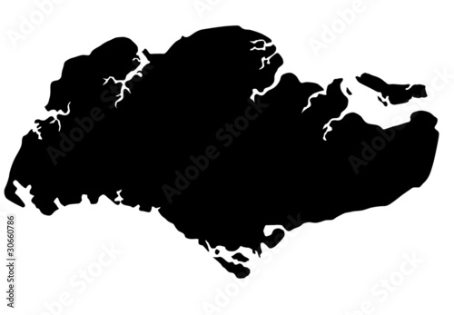 Republic of Singapore Map Silhouette