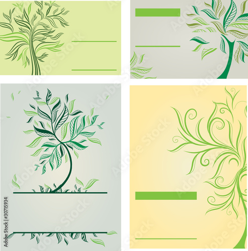 Vector set of design templates with trees