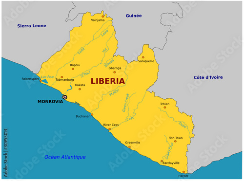 Carte du Liberia