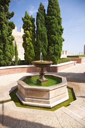 hexagonal fountain at Almeria castle