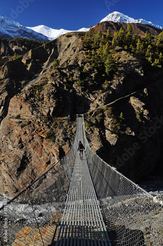 Long suspension bridge, Himalaya, Nepal