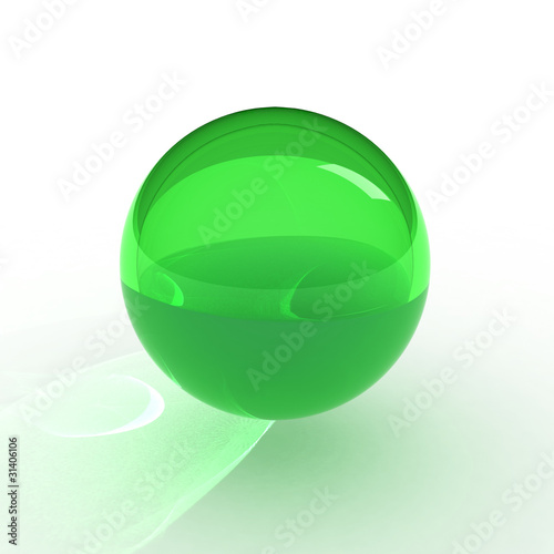 3d render of green ball