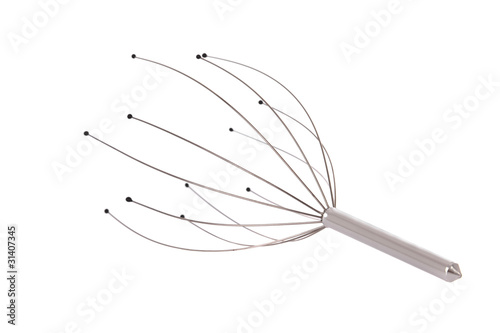 Metal head scratcher isolated on white background