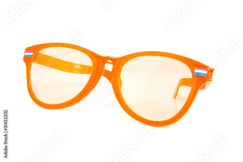 One big orange glasses with Duch flags