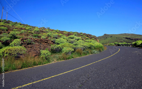 the empty road on La Gomera, Canary island, Spain
