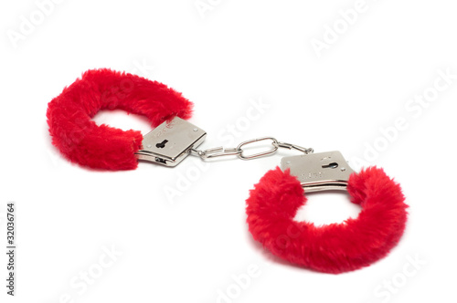 Red furry handcuffs