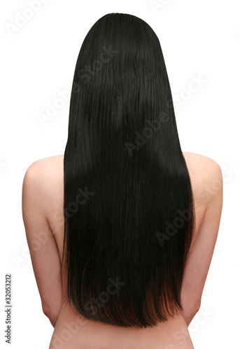 young woman with beautiful black hair