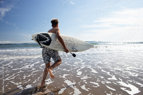 Boy surfing