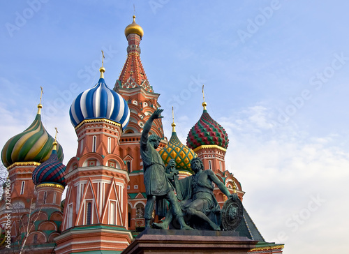St. Basil's Cathedral and the monument. Russia