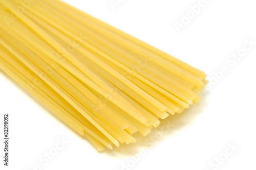 Linguine Pasta on White Background