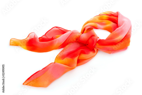 Orange neckerchief isolated on white background