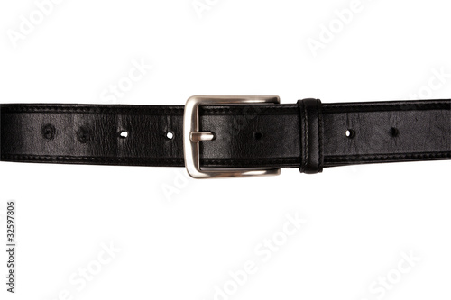 black leather belt with buckle