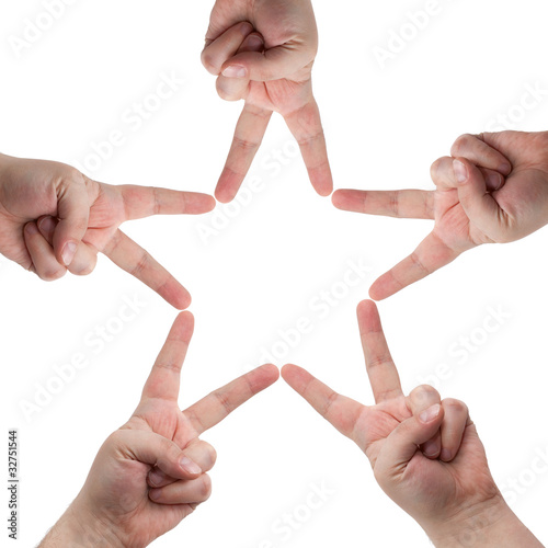 Hands in the form of a star