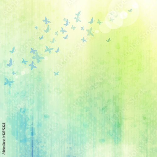 grunge background with butterflies
