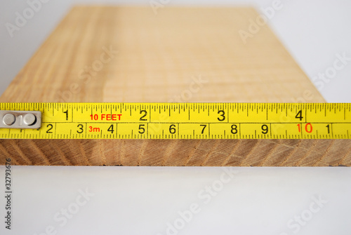 Measuring the width of a plank of wood