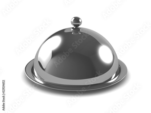 3d Silver service platter, closed