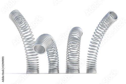 metal springs 3d render illustration