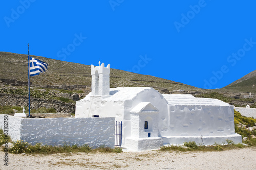 grèce; cyclades; amorgos : église aghios nikolaos