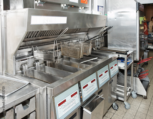 Deep fryer on restaurant kitchen