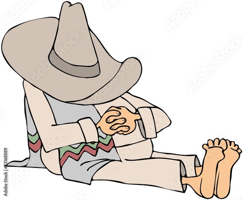 Man Wearing A Sombrero Taking A Siesta