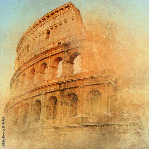 great antique Rome - Coloseum , artwork in retro style