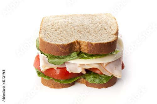 A large turkey sandwhich