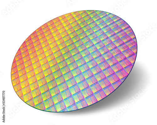 Silicon wafer with processor cores