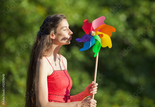 woman with pinwheel