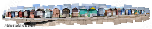 Collage of beach huts at Hamworthy